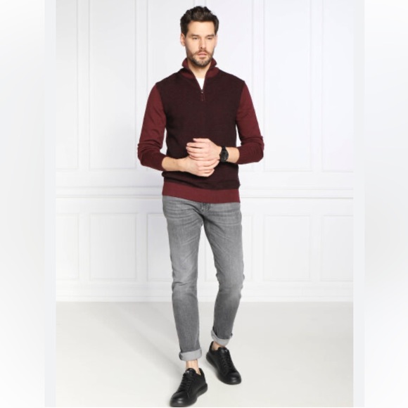 Patrick Assaraf Quarter Zip Extra Fine Merino Wool Sweater Men's L - Picture 2 of 11